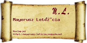 Mayerusz Letícia névjegykártya